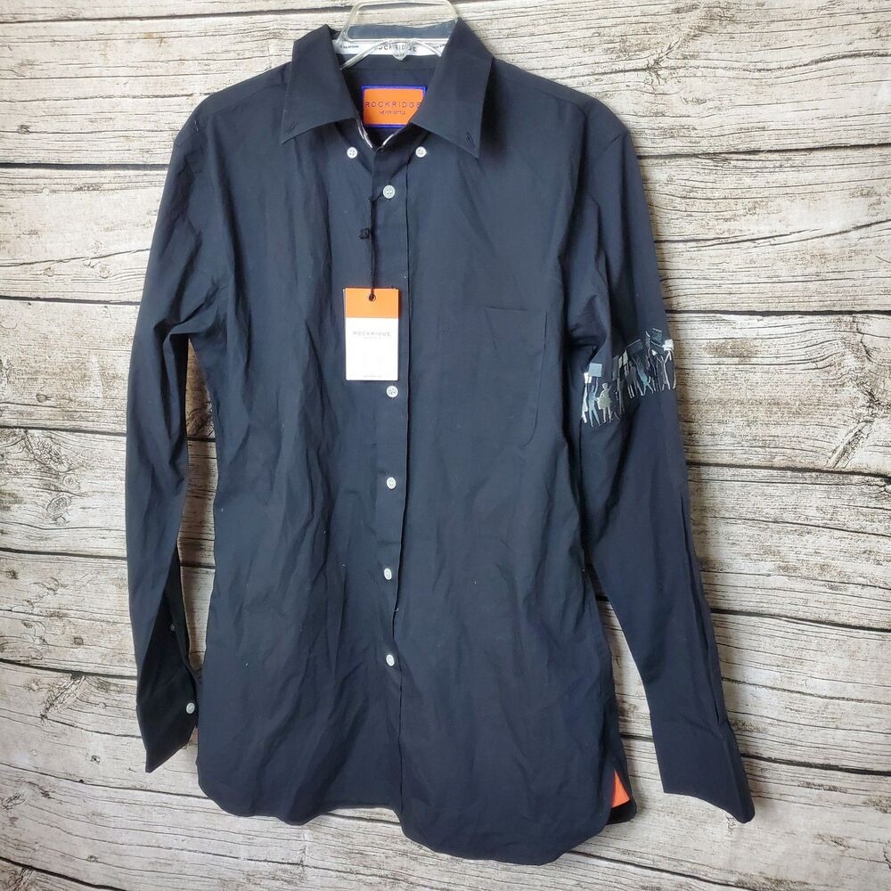 Rockridge Black Button Down Long Sleeve Shirt Size Large NWT